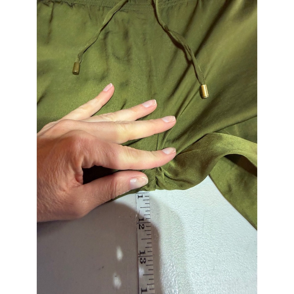 NWT Ralph Lauren Wide Leg Pants Women 10 Olive Green Cropped Boho Earthy Chic - Picture 7 of 9
